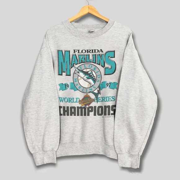 Vintage 90s MLB Florida Marlins Champions Sweatshirt, Florida Marlins Shirt Tee - Picture 1 of 2